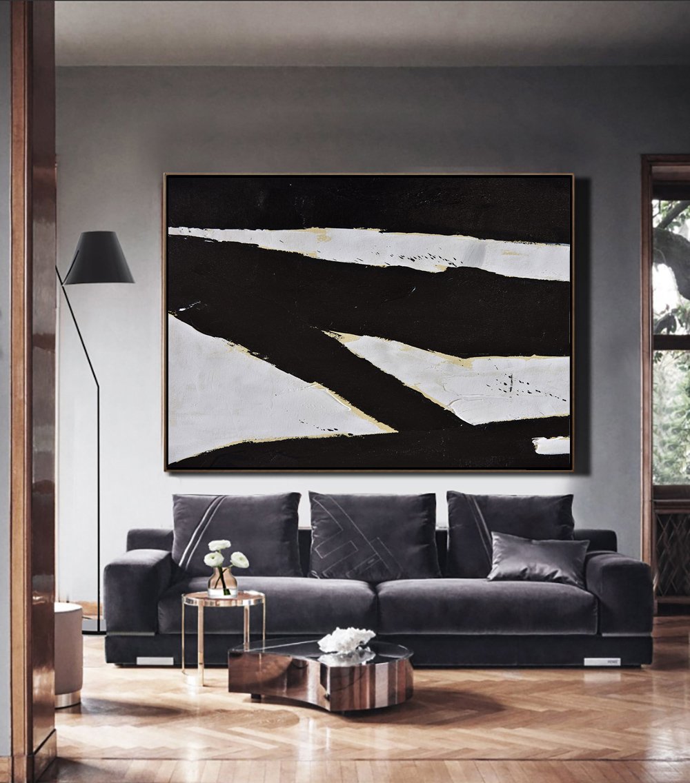 Horizontal Palette Knife Minimalist Art #C15Z